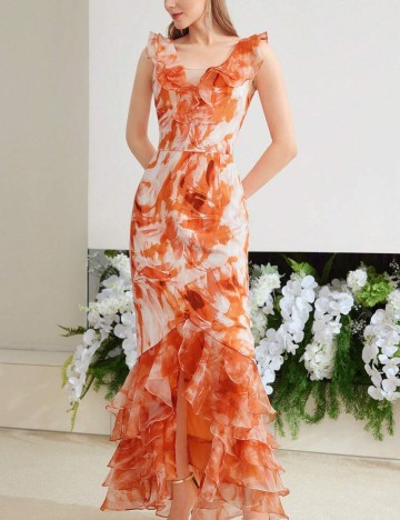 Rochie maxi MOTF by Shein, portocaliu