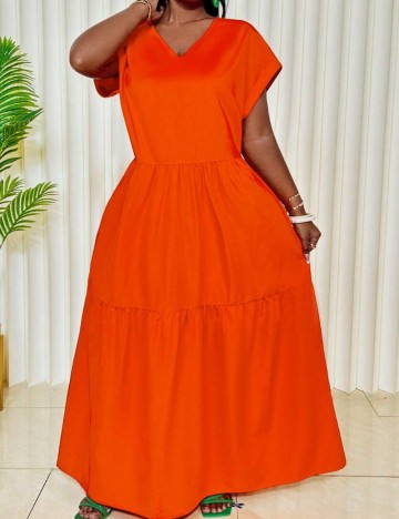 Rochie maxi Shein Curve+, portocaliu