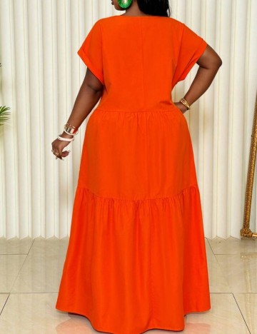 Rochie maxi Shein Curve+, portocaliu