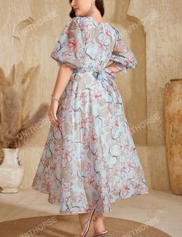 Rochie maxi Shein Curve+, mix culori