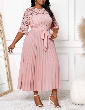Rochie maxi Shein Curve+, roz