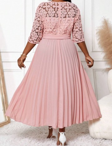 Rochie maxi Shein Curve+, roz