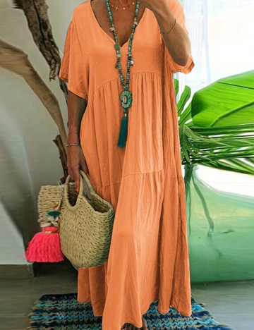 Rochie maxi Shein Curve+, portocaliu