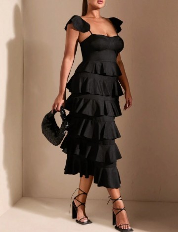 Rochie maxi Shein Curve+, negru