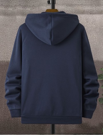 Hanorac Cu Fermoar MANFINITY by Shein, bleumarin