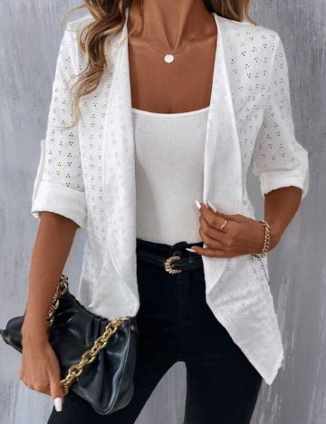 Cardigan Shein, alb