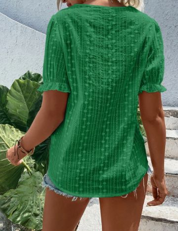 Cămașă cu mânecă scurtă Shein, verde