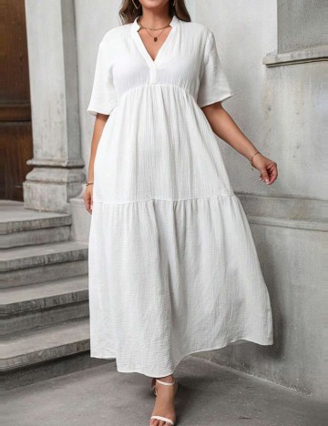 Rochie maxi Shein Curve+, alb