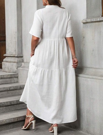 Rochie maxi Shein Curve+, alb