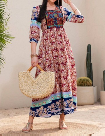 Rochie maxi Shein, mix culori