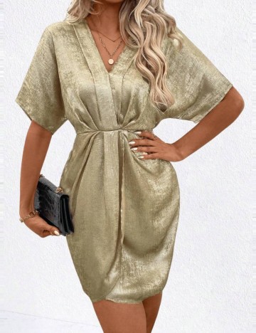 Rochie mini Shein Curve+, auriu
