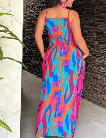 Rochie maxi Shein, mix culori