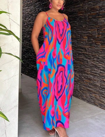 Rochie maxi Shein, mix culori