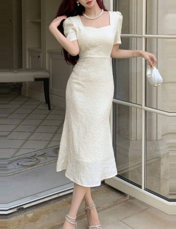 Rochie midi Shein, crem