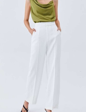 Pantaloni MOTF by Shein, alb