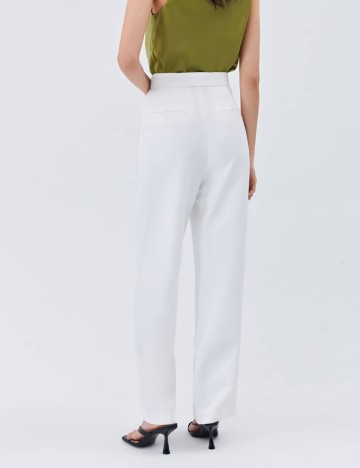 Pantaloni MOTF by Shein, alb