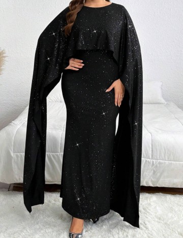 Rochie maxi Shein Curve+, negru