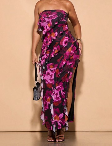 Rochie maxi Shein Curve+, mix culori