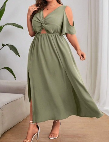 Rochie maxi Shein Curve+, verde