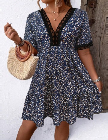 Rochie mini Shein Curve+, mix culori