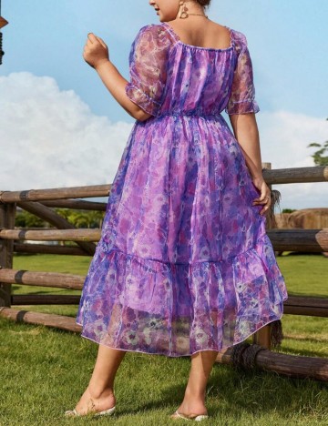 Rochie midi Shein Curve+, mov