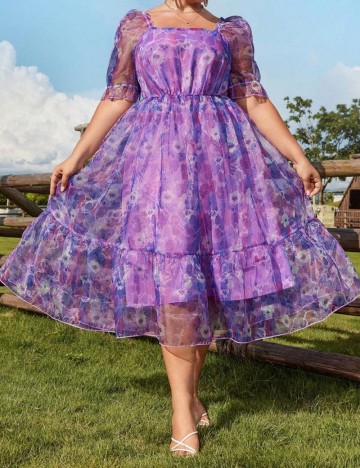 Rochie midi Shein Curve+, mov