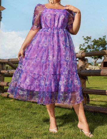 Rochie midi Shein Curve+, mov