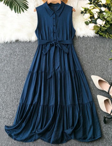 Rochie maxi Shein Curve+, albastru