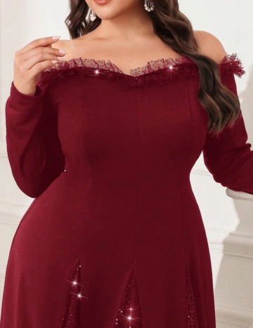 Rochie maxi Shein Curve+, vișiniu