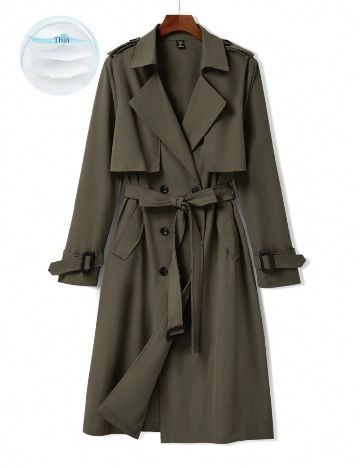 Trench Shein Curve+, kaki