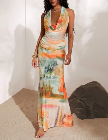 Rochie maxi Shein, mix culori
