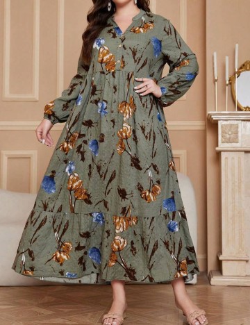 Rochie maxi Shein Curve+, mix culori