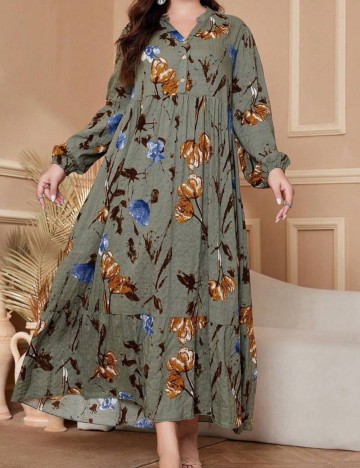 Rochie maxi Shein Curve+, mix culori
