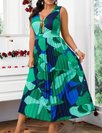 Rochie maxi Shein Curve+, mix culori