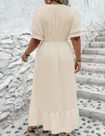 Rochie maxi Shein Curve+, crem