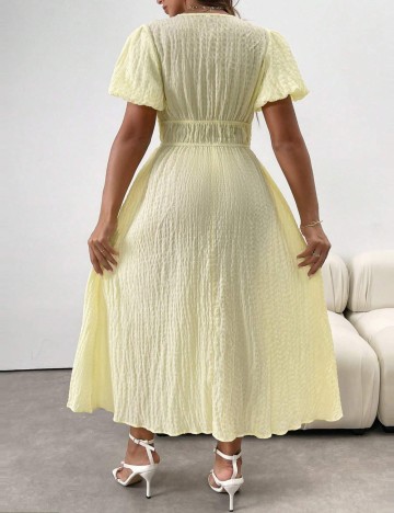 Rochie midi Shein Curve+, galben