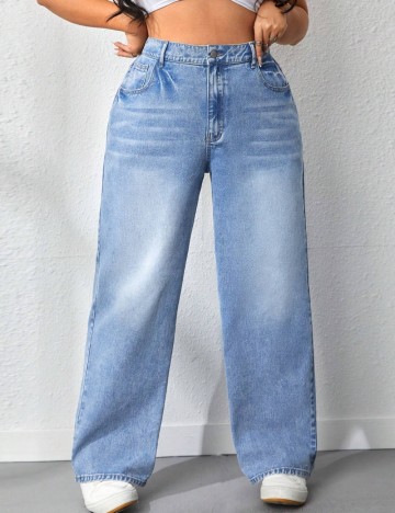 Jeans Shein Curve+, albastru