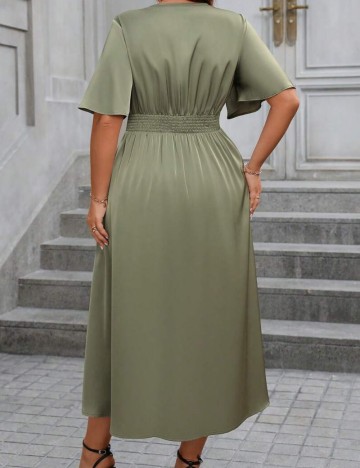 Rochie midi Shein Curve+, verde