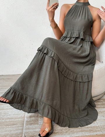Rochie maxi Shein, kaki