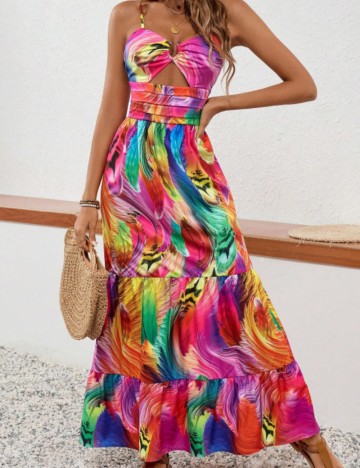 Rochie maxi Shein, mix culori