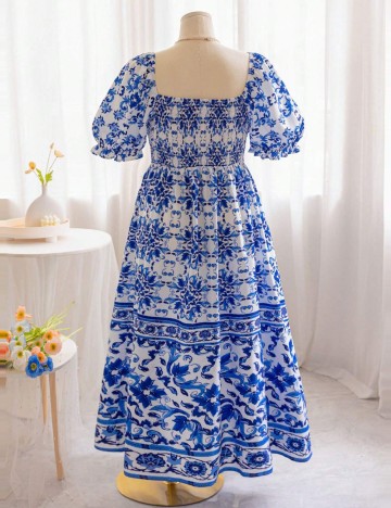 Rochie maxi Shein Curve+, mix culori