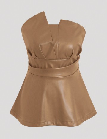 Top Shein Curve+, bej