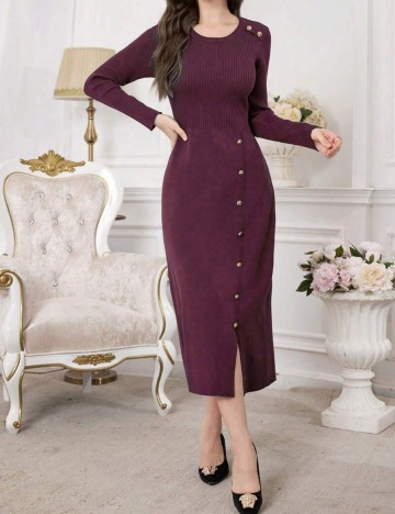 Rochie midi Shein, vișiniu
