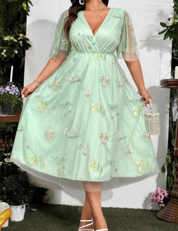 Rochie maxi Shein Curve+, verde