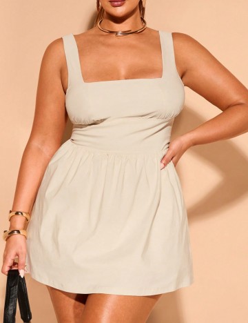 Rochie mini Shein Curve+, crem