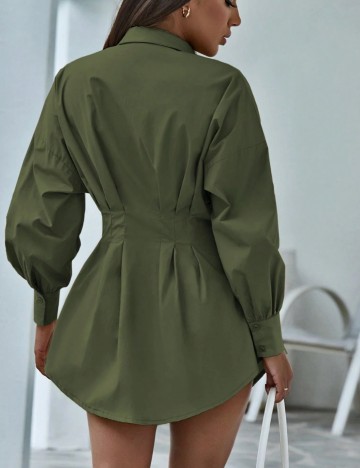 Rochie tip cămașă Shein, kaki