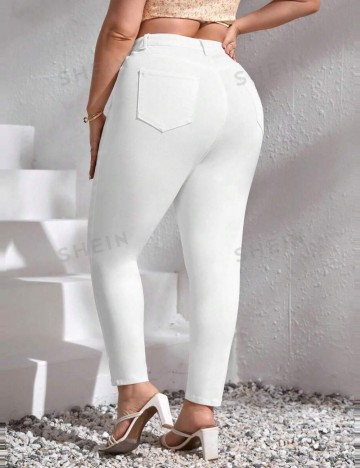 Jeans Shein Curve+, alb