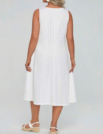 Rochie midi Shein Curve+, alb