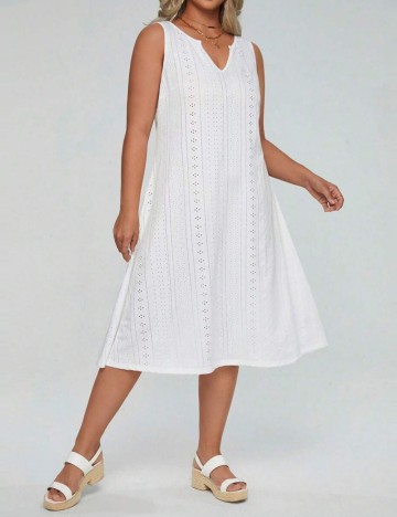 Rochie midi Shein Curve+, alb