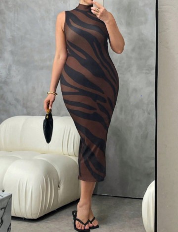 Rochie midi Shein Curve+, mix culori